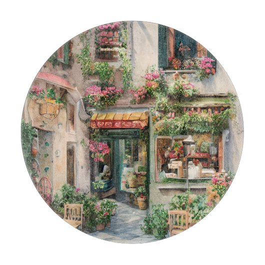 Een Italiaanse Street Scene Ephemera Design Series Snijplank (Voorkant)