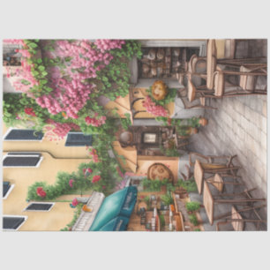 Een Italiaanse Street Scene Ephemera Design Series Tissuepapier