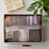 Een Italiaanse Street Scene Ephemera Design Series Tissuepapier (Geschenk)