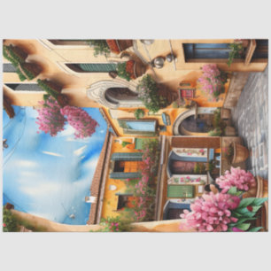 Een Italiaanse Street Scene Ephemera Design Series Tissuepapier