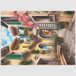 Een Italiaanse Street Scene Ephemera Design Series Tissuepapier