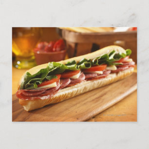 Een Italiaanse sub-sandwich met 2 Briefkaart