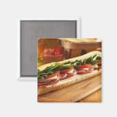 Een Italiaanse sub-sandwich met 2 Magneet (Voorkant / Achterkant)
