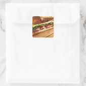 Een Italiaanse sub-sandwich met 2 Vierkante Sticker (Tas)