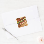 Een Italiaanse sub-sandwich met 2 Vierkante Sticker (Envelop)