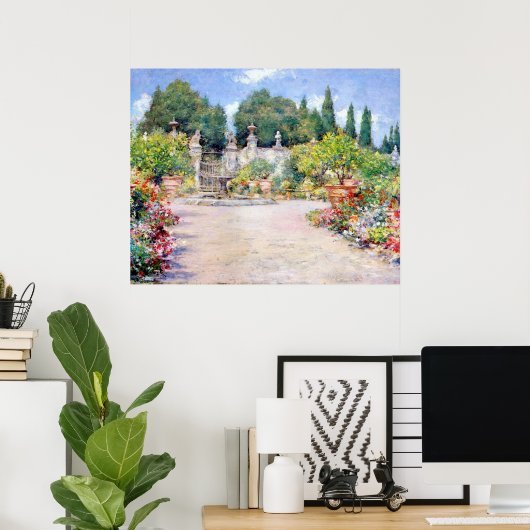 Een Italiaanse tuin - William Merritt Chase, Poster (Thuiskantoor)
