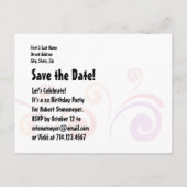 Een jaar 1e verjaardag Kleurrijke wervelingen A07C Aankondigingskaart (Achterkant)