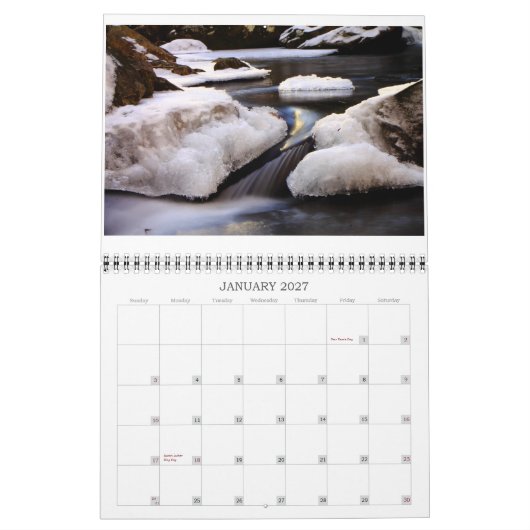 Een jaar afbeelding uit North Carolina Kalender (Jan 2027)