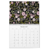 Een jaar bloemen geïllustreerde Pagina's Kalender (Jan 2027)