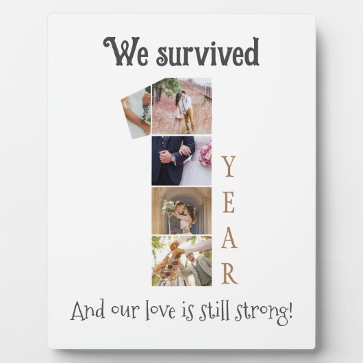 Een jaar bruiloft Jubileum Fotoplaat (Voorkant)