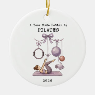 Een jaar dat beter wordt gemaakt door Pilates Kers Keramisch Ornament