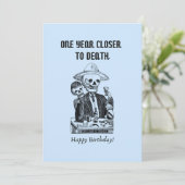 Een jaar dichter bij de dood Rude Happy Birthday K Feestdagenkaart (Staand voorkant)