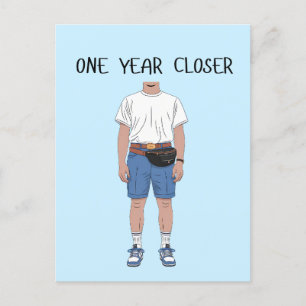 Een jaar dichter bij verjaardag Oude vriend Man Va Briefkaart
