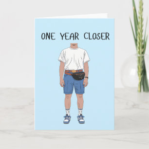 Een Jaar Dichter Bij Verjaardag Oude Vriend Man Va Kaart
