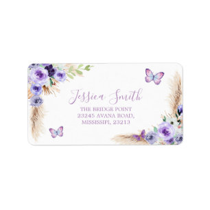 Een jaar Fluttered Butterfly 1e verjaardag adres Etiket