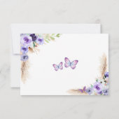 Een jaar Fluttered Butterfly Birthday QR RSVP-kaar Bedankkaart (Achterkant)