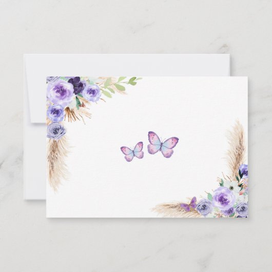 Een jaar Fluttered Butterfly Birthday QR RSVP-kaar Bedankkaart (Achterkant)