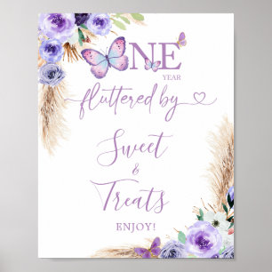 Een jaar Fluttered Butterfly Birthday Sweet Treat Poster