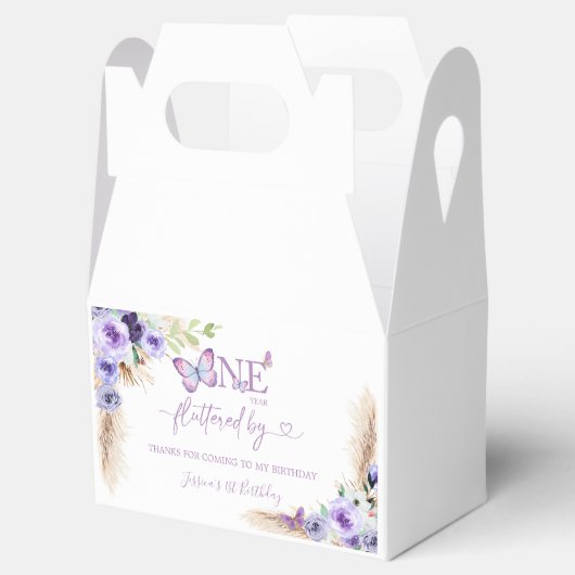 Een jaar Fluttered Butterfly Eerste Verjaardag Blo Bedankdoosjes (Geopend)