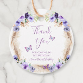 Een jaar Fluttered Butterfly Eerste Verjaardag Blo Bedankjes Labels