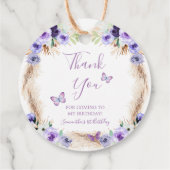 Een jaar Fluttered Butterfly Eerste Verjaardag Blo Bedankjes Labels (Achterkant)