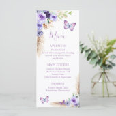 Een jaar Fluttered Butterfly Eerste Verjaardag Blo Menu (Staand voorkant)