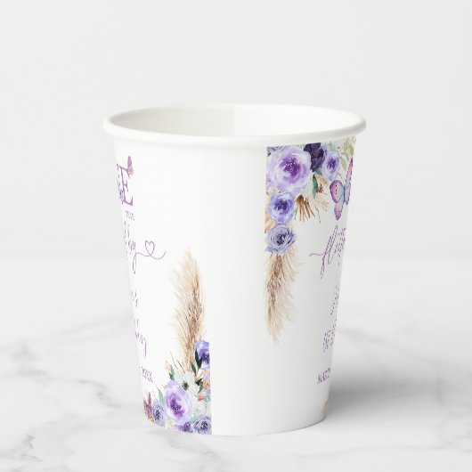 Een jaar Fluttered Butterfly Eerste Verjaardag Blo Papieren Bekers (Links)