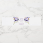 Een jaar Fluttered Butterfly Eerste Verjaardag Blo Waterfles Etiket (Enkel label)