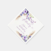 Een jaar Fluttered Butterfly Eerste Verjaardag Pap Servet (Hoek)