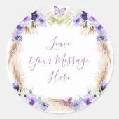 Een jaar Fluttered Butterfly Love uw bericht Ronde Sticker (Voorkant)