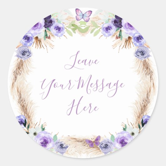 Een jaar Fluttered Butterfly Love uw bericht Ronde Sticker (Voorkant)