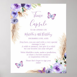 Een jaar Fluttered Butterfly Verjaardag Time Capsu Poster