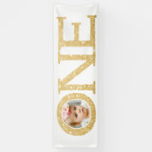 Een jaar foto 1e verjaardagsfeestje Jubileum Spandoek (Verticaal)