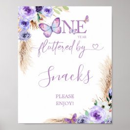 Een jaar geflapperde vlinder eerste verjaardag sna poster