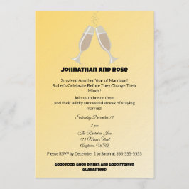 Een jaar huwelijk overleefd kaart