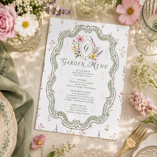 Eén jaar in bloei wilde bloementuinfeestmenu menu