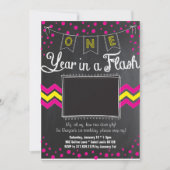 Een jaar in een Flash verjaardagsuitnodiging Kaart (Voorkant)