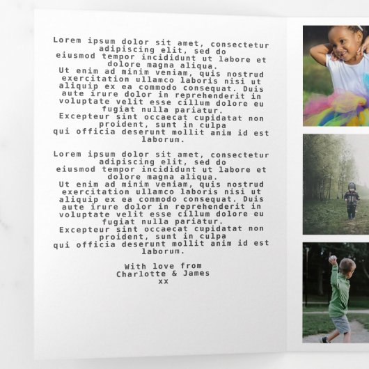 Een jaar in Review Holiday Foto Collage Drieluik Wenskaart (Binnenzijde eerst)