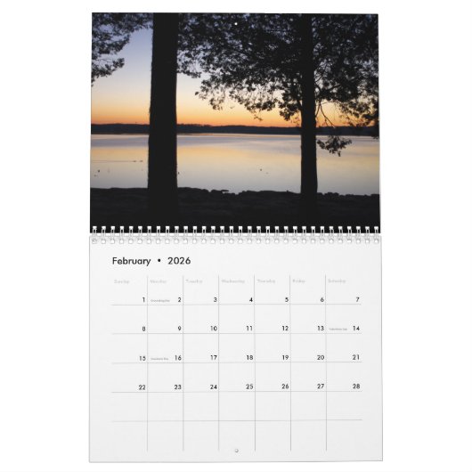 Een jaar in Tennessee Kalender (Feb 2026)