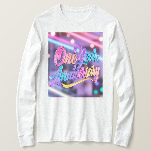 Eén Jaar Jubileum Lange Mouwen Top (Design voorkant)