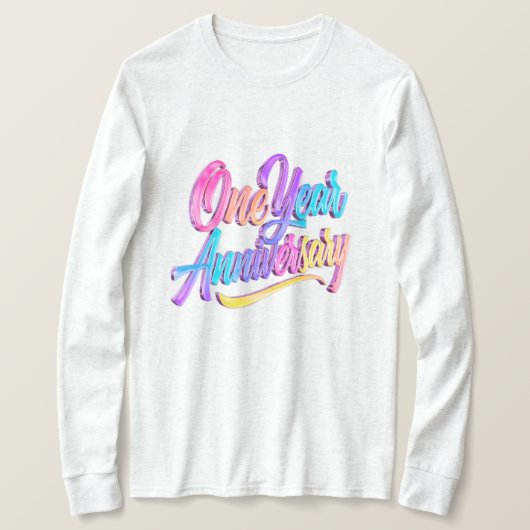 Eén Jaar Jubileum Lange Mouwen Top (Design voorkant)