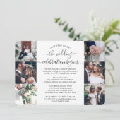 Eén Jaar Jubileum Receptie 7 Foto Huwelijk Kaart (Staand voorkant)