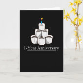 Een jaar Jubileum toiletpapier met kaars Kaart (Gele Bloem)