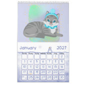 Een jaar kinderagenda voor Katten Kalender (Jan 2027)