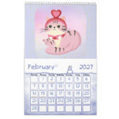 Een jaar kinderagenda voor Katten Kalender (Feb 2027)
