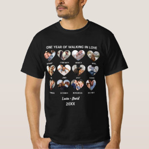 Een jaar lang wandelen in de liefde 12 foto collag t-shirt