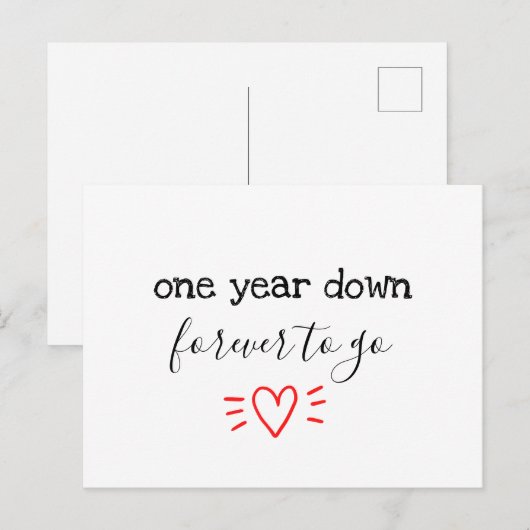 een jaar later... voor altijd... ... ... ... ... . uitnodiging briefkaart (Voorkant / Achterkant)