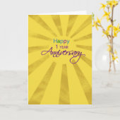 Een jaar Medewerker Jubileum Sun Kaart (Gele Bloem)