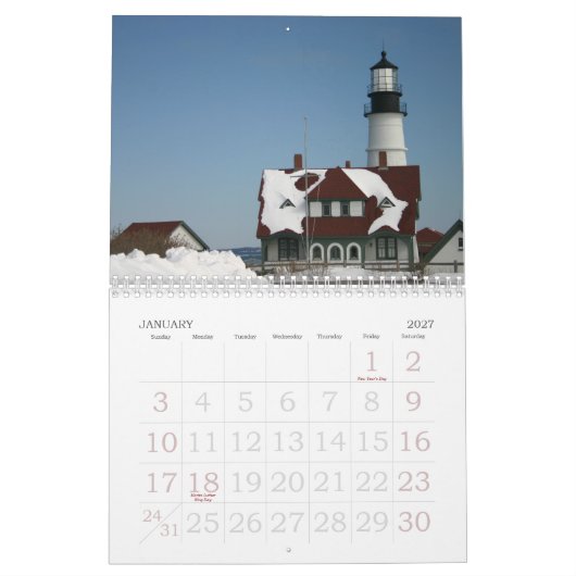 Een jaar met Portland Head Light Kalender (Jan 2027)
