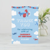 Eén jaar na de geboorte van het vliegtuig heeft Sk Bedankkaart (Staand voorkant)